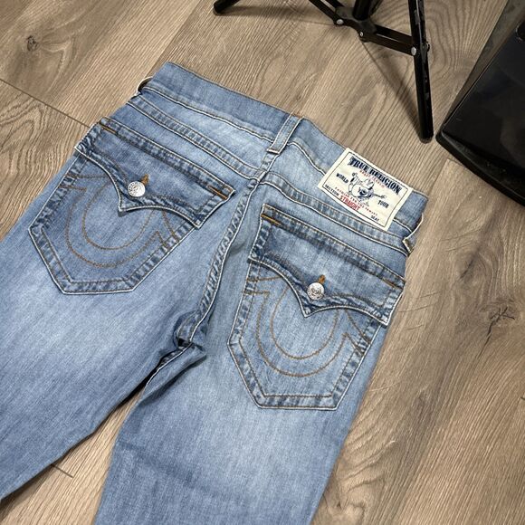 True Religion Straight Flap Red Orange Pockets Size 30x32 - Picture 1 of 7